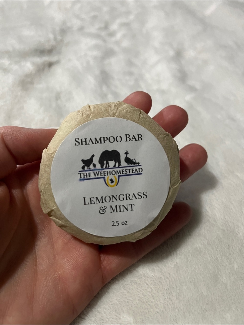 The WeeHomestead Lemongrass & Mint Shampoo Bar